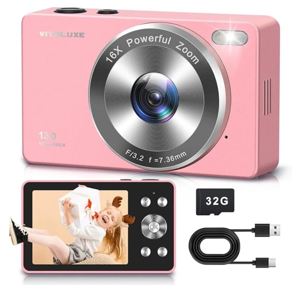pink digital camera